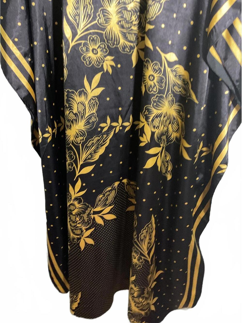 Ashro Black and Gold Floral Women's Maxi Kaftan with beading and sequins - Picture 9 of 9